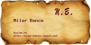 Miler Bence névjegykártya